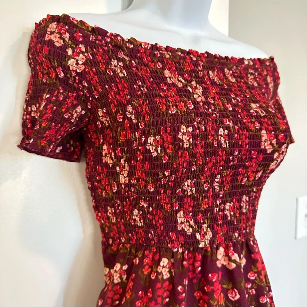 Crystal Doll Red Floral Dress Size Small